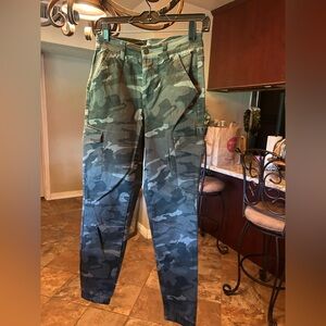 New York & Company Camouflage High Waist Cargo Ankle Slim Joggers